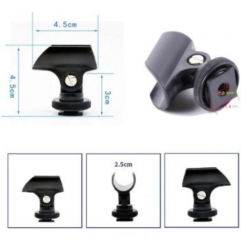 Kunststoff‑Clip „E65A“ – Mikrofon‑Halfter 19 mm, Heißschuh‑Fassung