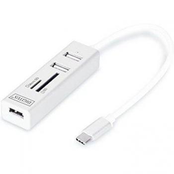 Assmann DIGITUS OTG USB 2.0 Typ C 3-Port Hub mit Kartenleser