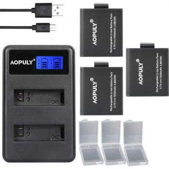 AOPULY 5er-Set PG1050 für SJCAM SJ4000 SJ5000 SJ6000 SJ8000 EKEN 4K H8 H9 Actionkamera-Batterien