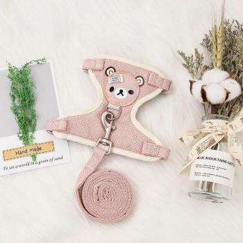 Bear Design Pet Harness and Leash for Dogs and Cats