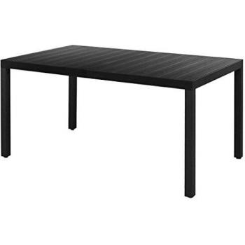 WPC et aluminium table de jardin vidaxl noire 150 x 90 x 74 cm