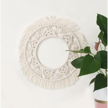Décor de Miroir en Tapisserie Macramé Fait Main