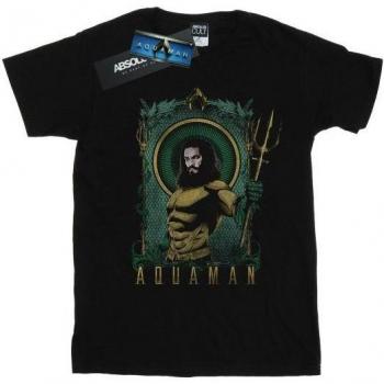 DC Comics Men's Aquaman Framed Trident T-Shirt