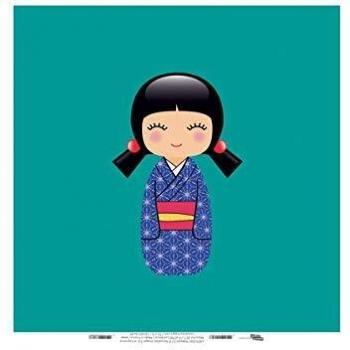 Toile imprimée 30x30 cm Kokeshi 2