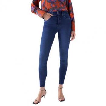 Pantalón Vaquero Salsa Jeans Secret Tiro Medio Azul