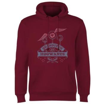 Hogwarts Quidditch Hoodie in Burgundy – Unisex, Size Large