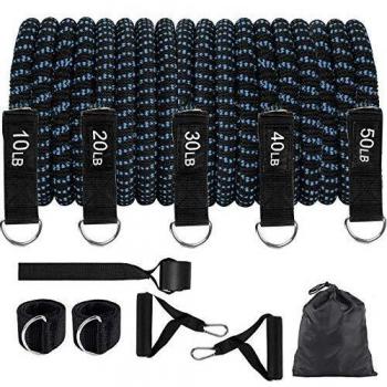 Set Fasce di Resistenza DLOPK – 5 Cinture 150lbs per Workout & Recupero