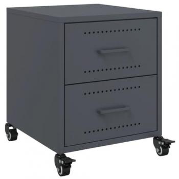 VidaXL Bedside Table Anthracite 36x39x43.5 cm Steel