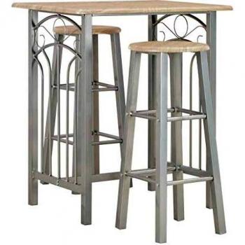 tlg. Bar-Set aus Holz und Stahl