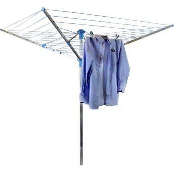 JVL Adjustable Blue Four‑Arm Rotary Washing Line – 40 m