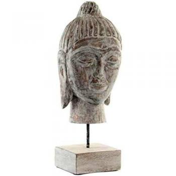 Figura Buddhista 18x13x42 in Legno Bianco Wellindal
