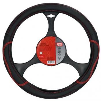 PU Leer Stuurhoes Carpoint (Zwart/Rood)