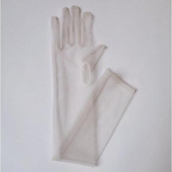 Accessoires de mariage en tulle transparent pour femmes, gants longs 55cm, rose