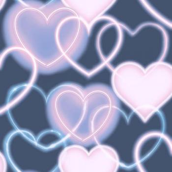 Neon Heart Wallpaper for Children's Room