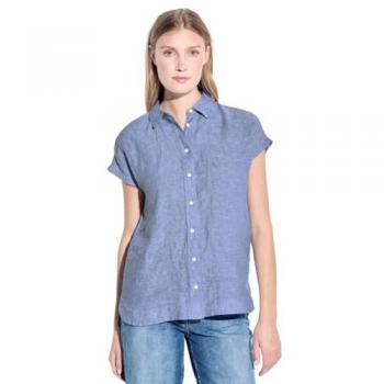 Chemisier bleu en lin chambray pour femme Cecil, taille S