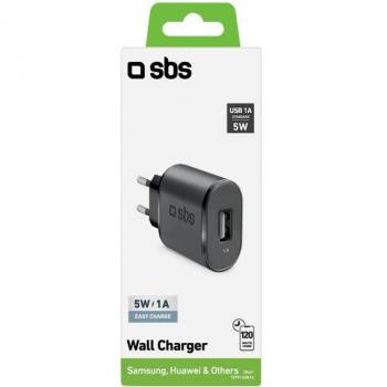 SBS 5W Oplader 1A Sort