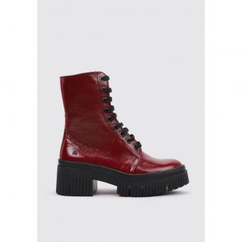 Botines de Cuero Burdeos 1375 3-5cm Tacón