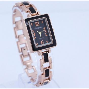 Reloj de pulsera cuadrado para mujer y niña, con correa de oro rosa y batería, 5 colores disponibles