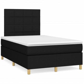 Letto a molle con materasso e LED 120x190 cm nero