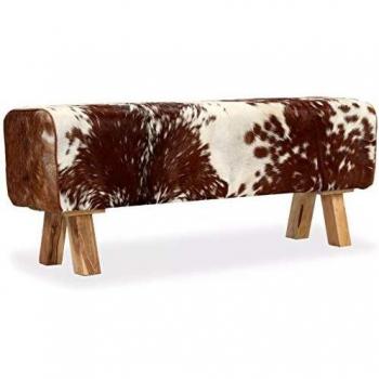 Banco di Sedile in Vera Pelle di Capra 120x30x45 cm