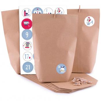 Pajoma Adventskalender Kraftpapier 24 Tüten