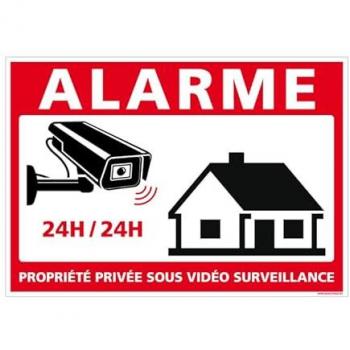 Alarme privée avec signalétique – Surveillance vidéo continue – PVC 1 mm