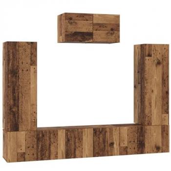 Scaffale TV VidaXL – Stile Rustico, 7 componenti, 180x30x120 cm
