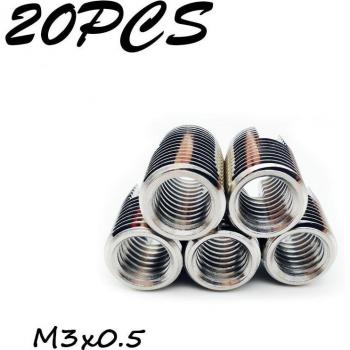 20PCS M3-0.5 Slotted Screw Threaded Inserts