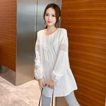 Blusa Dulce de Maternidad 9501 en Color Blanco