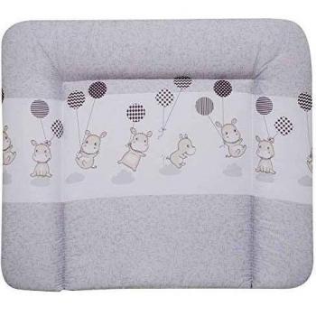 Fasciatoio Alvi Molly con motivo ippopotamo silver 85 x 75 cm