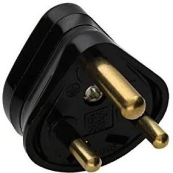 Amp Mini Round Pin Industrial Unfused Small Mains Plug Black