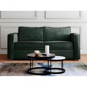 Sofá Cama Triple Verde Abeto con Lámina Ancha 140 cm y Colchón 18 cm Loreto
