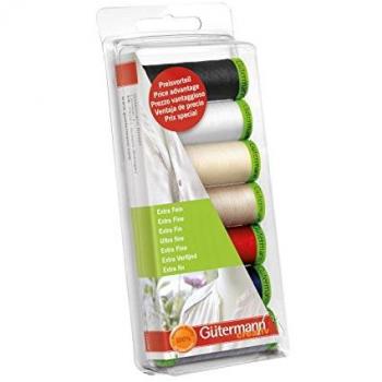 Unknown Gutermann Extra Fine Thread Set, Multi-Color, 7 x 200 Yards, Polyester Blend Fabric, One Size
