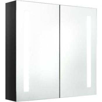 Mobile Bagno Specchio Illuminato Nero Lucido 62x14x60