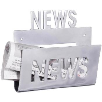 Deko Prospekthalter NEWS für die Wand Design Zeitungshalter News Zeitschriftenhalter aus Aluminium F
