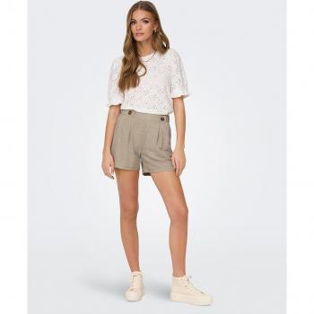 Pantalón Corto Jdy Birdie Beige cintura flexible