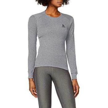 Odlo Damen Baselayer Langarmshirt ACTIVE WARM, S, Grau Melange