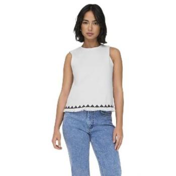 Top Only Liva blanco sin mangas para mujer