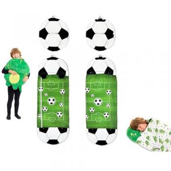 Saco de Dormir Infantil Confortoso con Mascota de Fútbol 135 cm