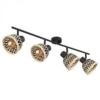 Punti luce da soffitto in metallo e bambù