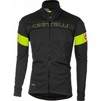 Castelli Men's Transition Insulated Cycling Jacket (X-Large, Dark Gray/Yellow Fluo)
