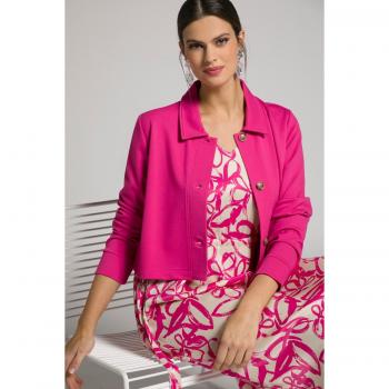 Giacca corta da donna con colletto, Rosa, Taglia: 62, Viscosa/Fibre sintetiche