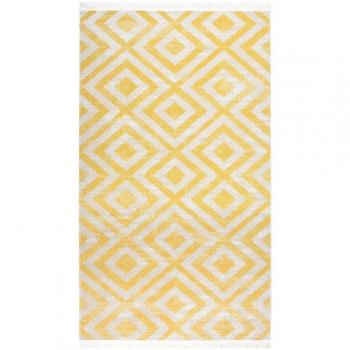 Tappeto da Esterni in Tessuto 115x170 cm Giallo e Beige
