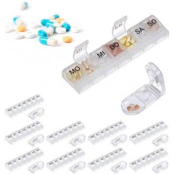 Relaxdays Pillenbehälter 10x transparent