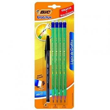 Blíster de 4 lápices de grafito BIC Evolution con goma