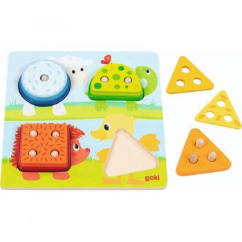Goki Gioco di Selezione Colori e Forme Animali