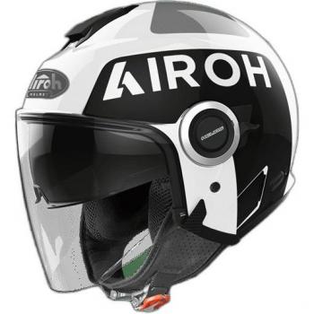 Casco jet Airoh Helios up bianco lucido