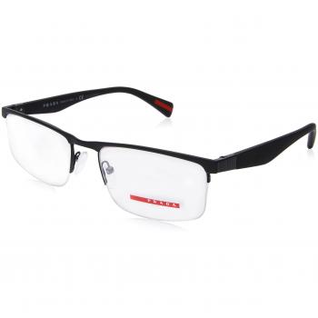 Prada Linea Rossa Herrenmodell 52F Schwarz‑Rubber Metalleinlage 54 mm