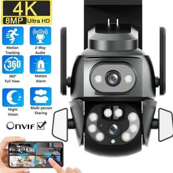Binocolo di sicurezza WIFI 8MP 4K con luce colorata intelligente