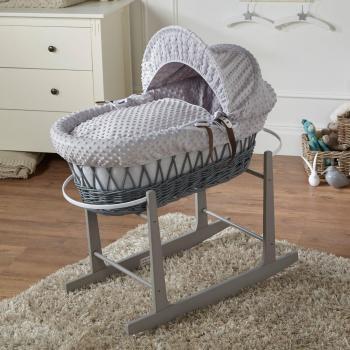 Handcrafted Wicker Baby Moses Basket with Stand